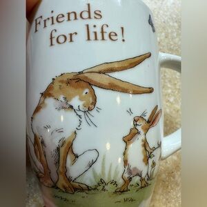 Konitz Friends for Life Guess How Much I Love You Rabbit Mug White &Brown Cup